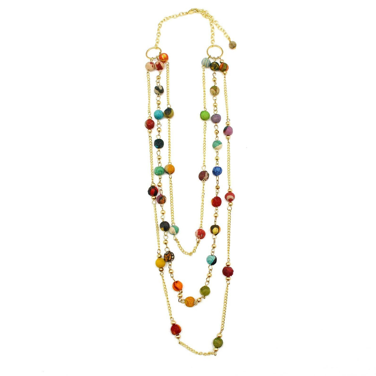 Aasha Multi-Layered Beaded Kantha Handcrafted Necklace
