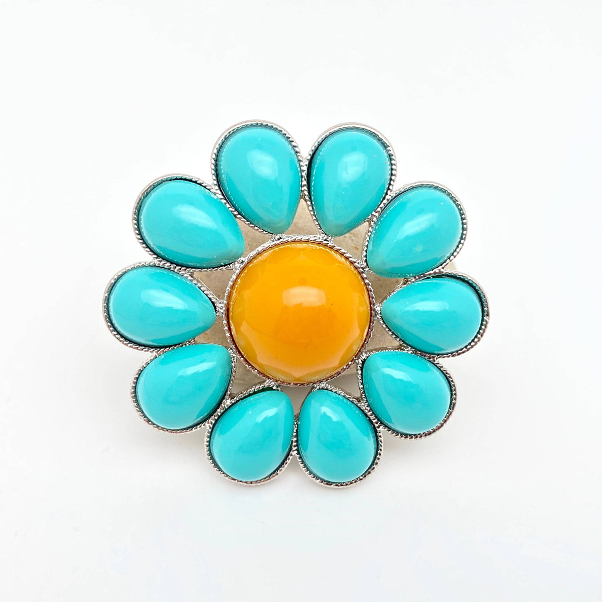 Blue Sunflower Brooch
