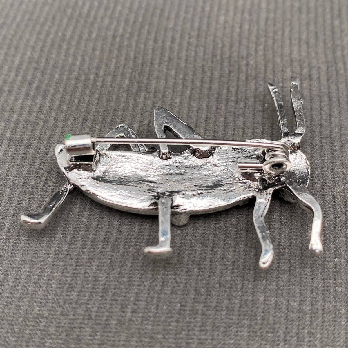 Rhinestone Enamel Grasshopper Brooch