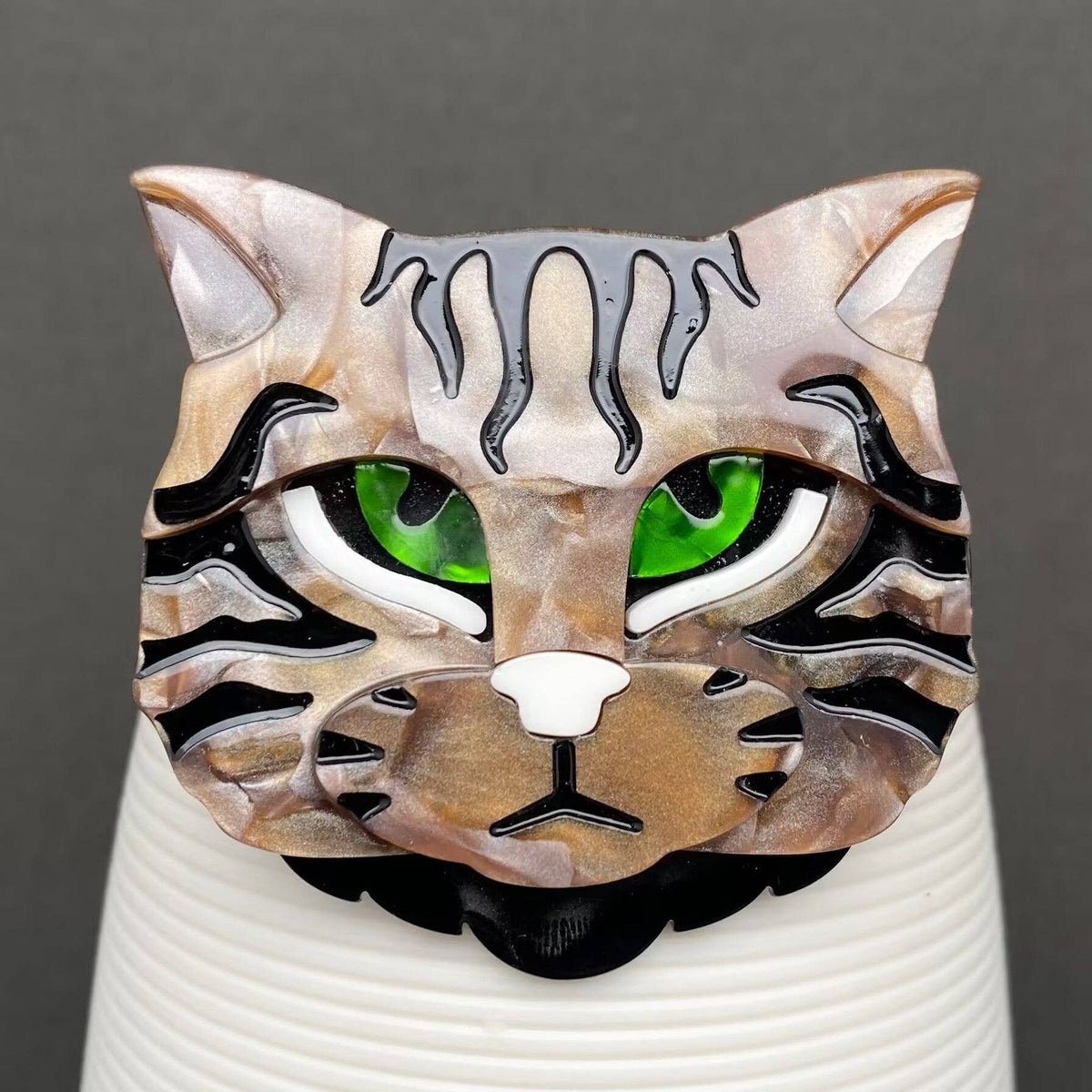 Cat's Head Acrylic Brooch