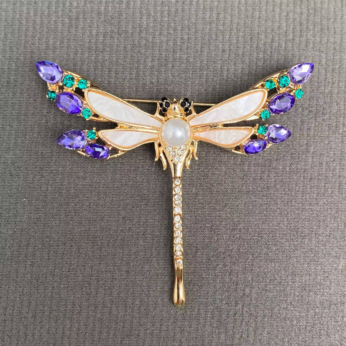 Rhinestone Dragonfly Brooch
