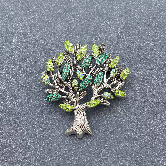 Rhinestone Tree Brooch