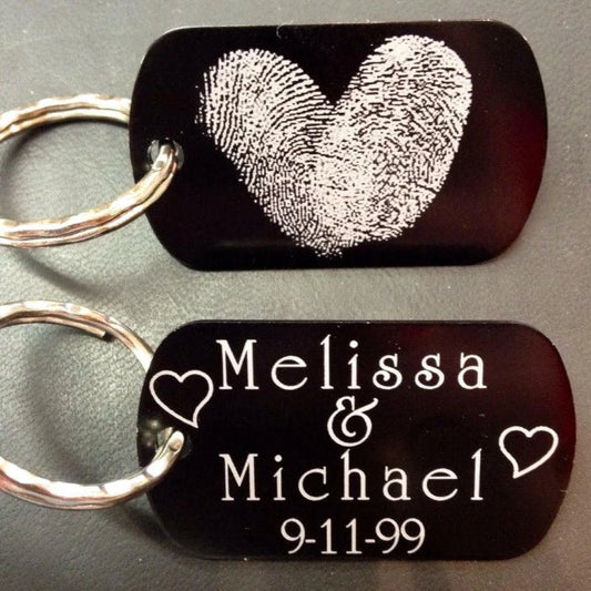 Custom Engraved Fingerprint Keychain