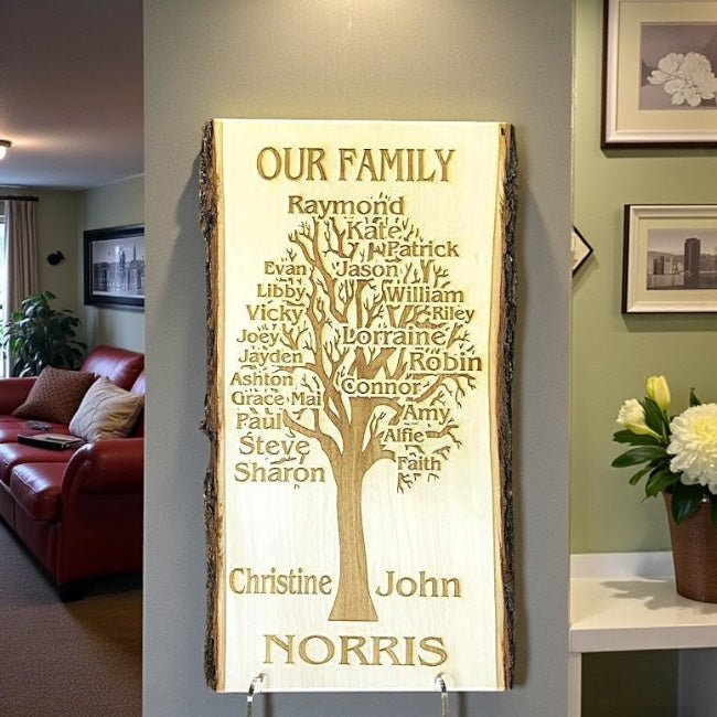 Custom Engraved Family Tree Plaque XL