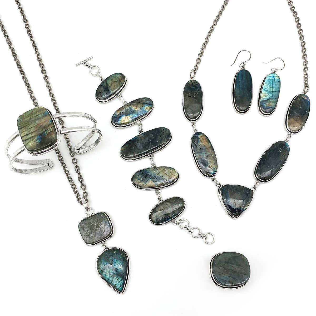 Handcrafted Kashi Semiprecious Stone Ring - Labradorite