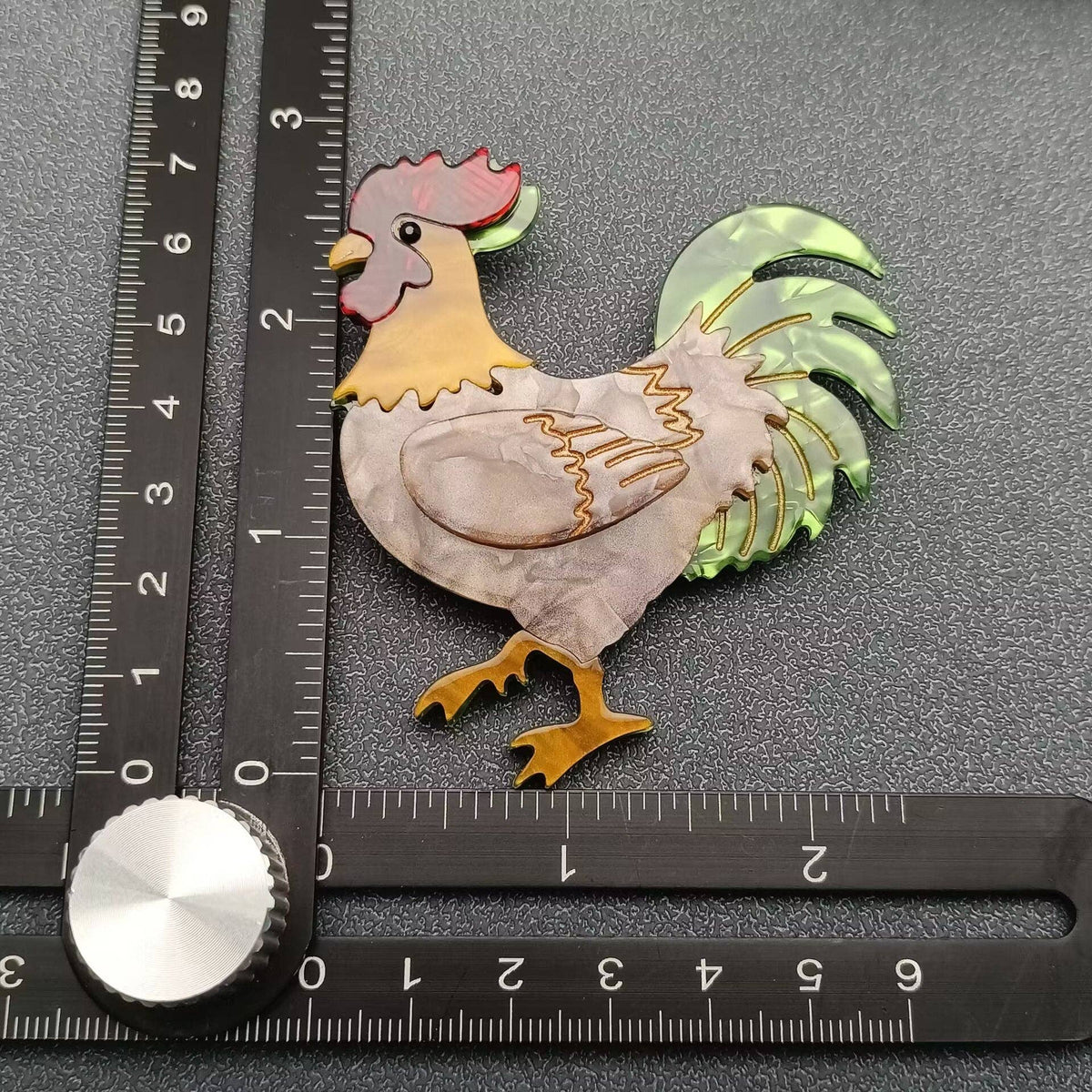Cock Acrylic Brooch