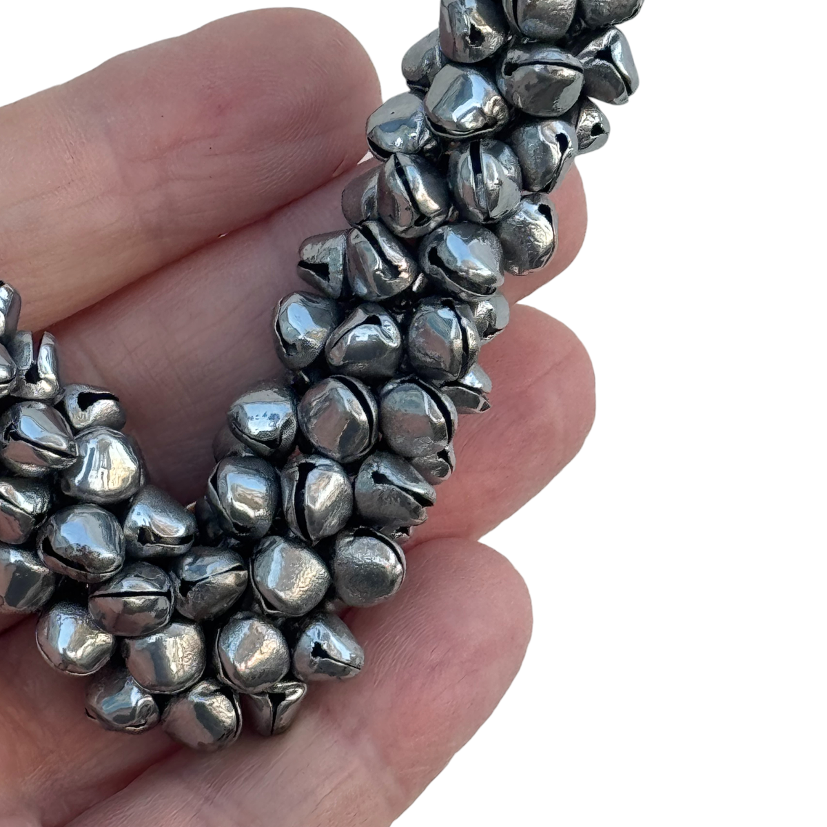 Hanging Jingle Bell Nickel-Plated Heart Wreath-Garden Bell