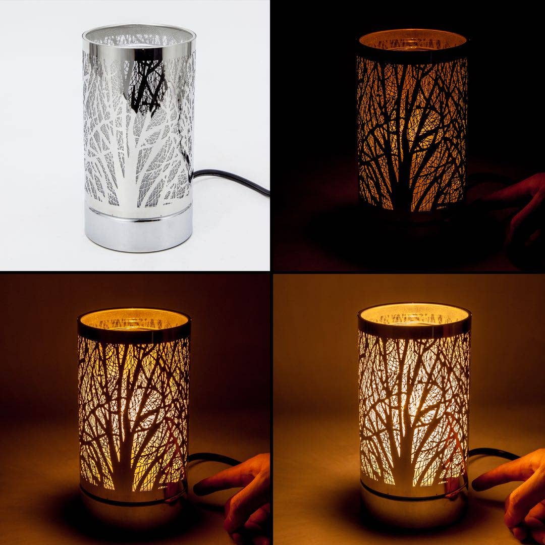 7" Touch lamp/Oil burner/Wax warmer-White Flower