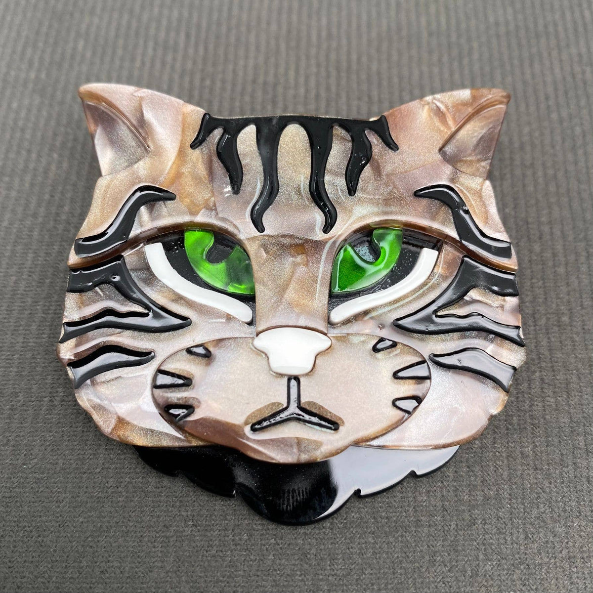 Cat's Head Acrylic Brooch