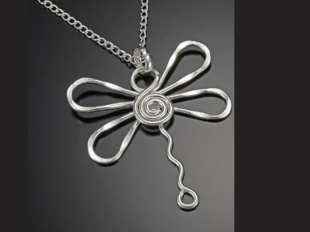 Silver Plated Pendant Necklace - Dragonfly