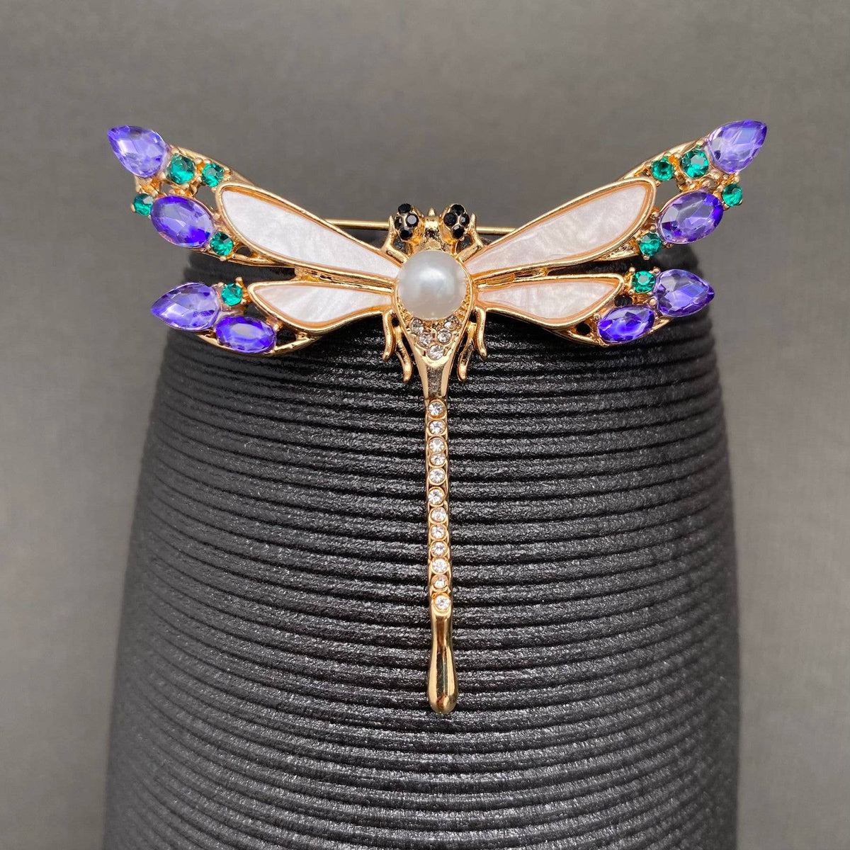 Rhinestone Dragonfly Brooch