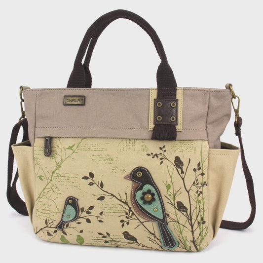 CHALA CANVAS PRINT POCKET TOTE - Bird