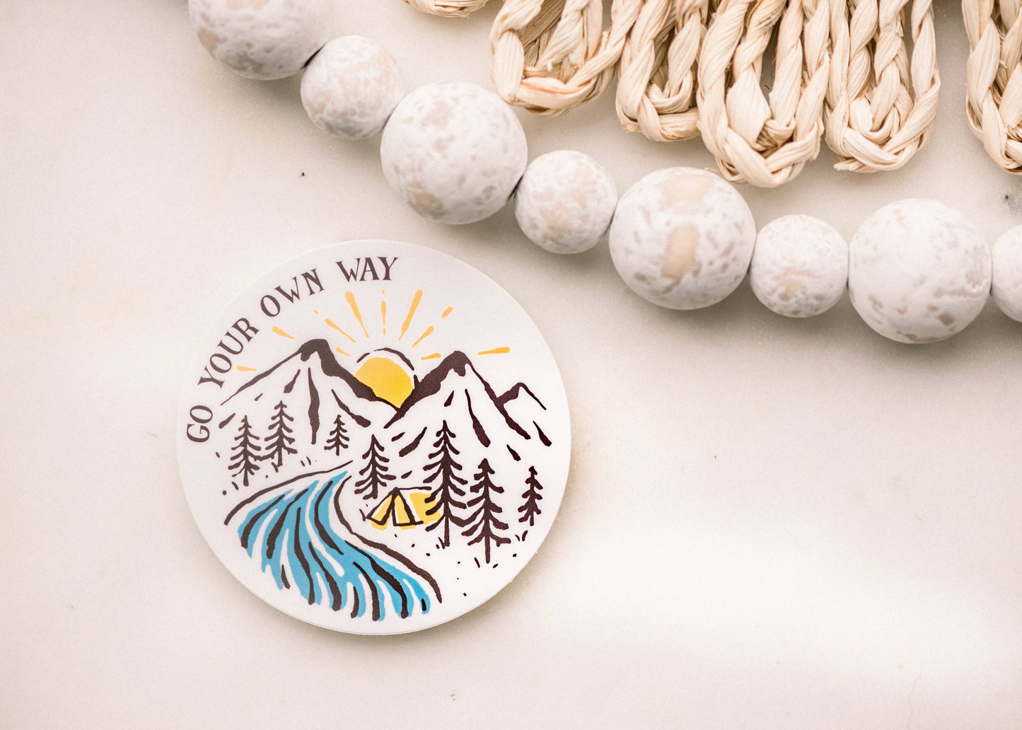 Go Your Own Way Circle Vinyl Sticker, 3x3 in