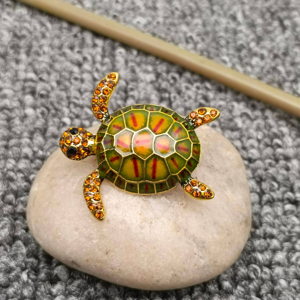 Enamel Turtle Brooch