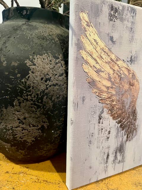 Angel wings canvas art print, religious home decor