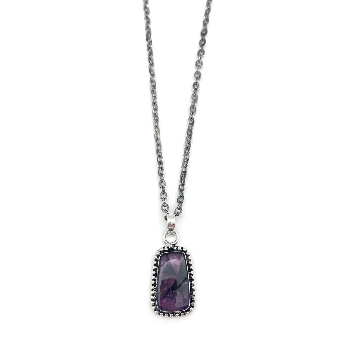 Handcrafted Semiprecious Stone Necklace - Amethyst