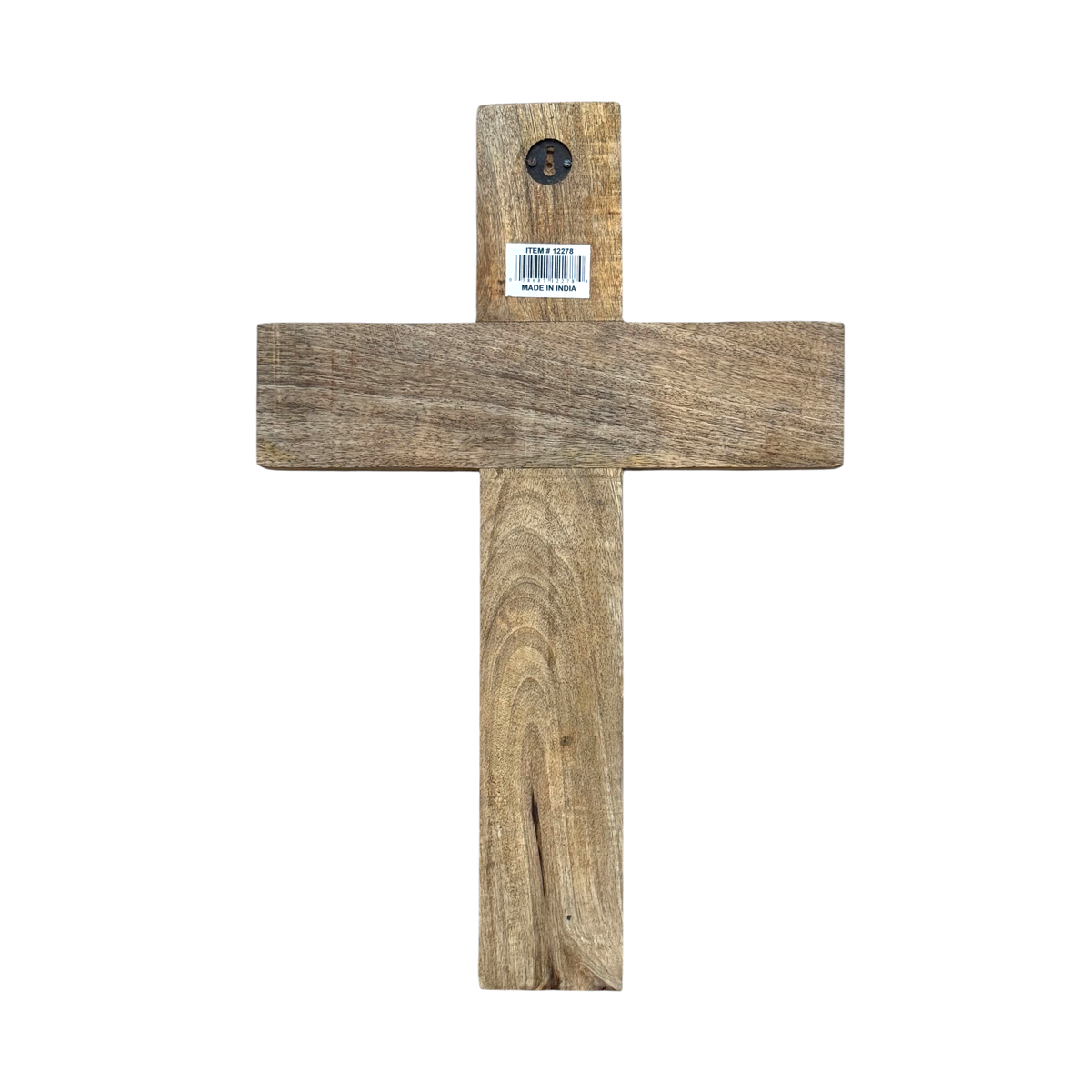 Faith Script Mango Wood Wall Cross – Natural Finish