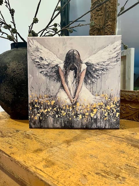 Angel canvas art print,  spiritual home decor, wall decor