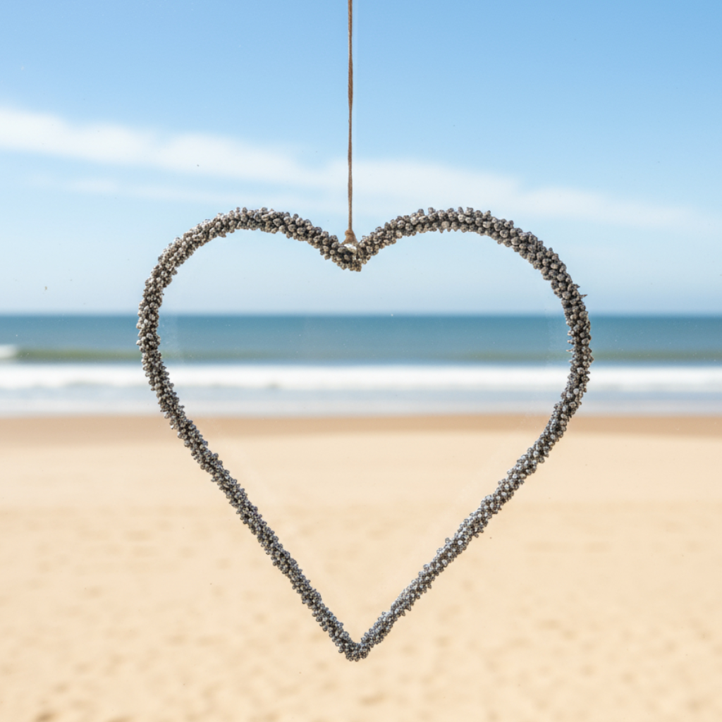 Hanging Jingle Bell Nickel-Plated Heart Wreath-Garden Bell