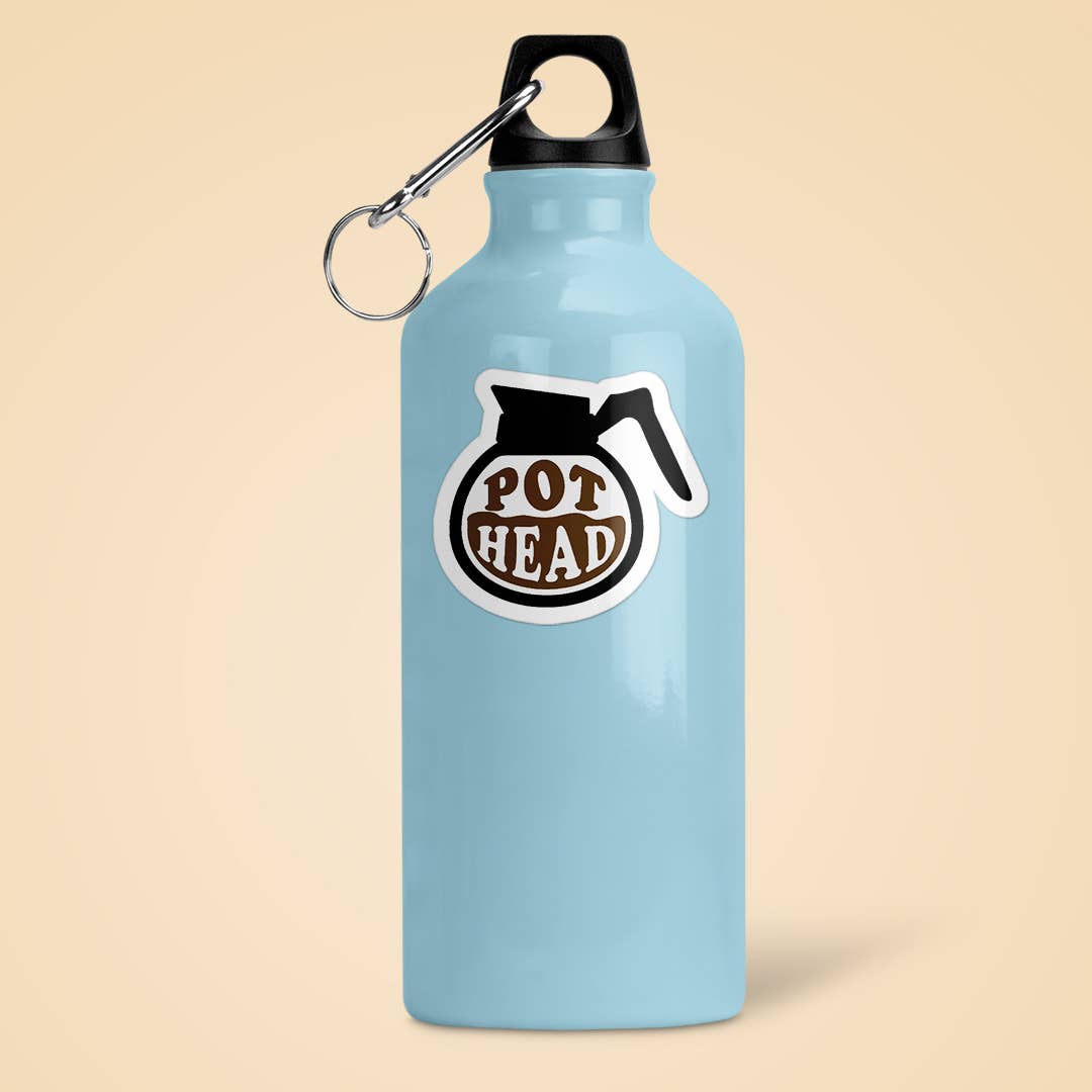 Coffee Pot Head Sticker Vinyl Decal