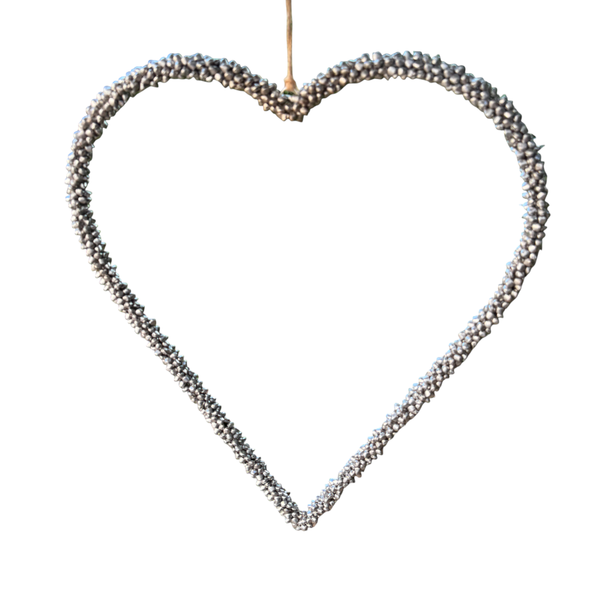 Hanging Jingle Bell Nickel-Plated Heart Wreath-Garden Bell