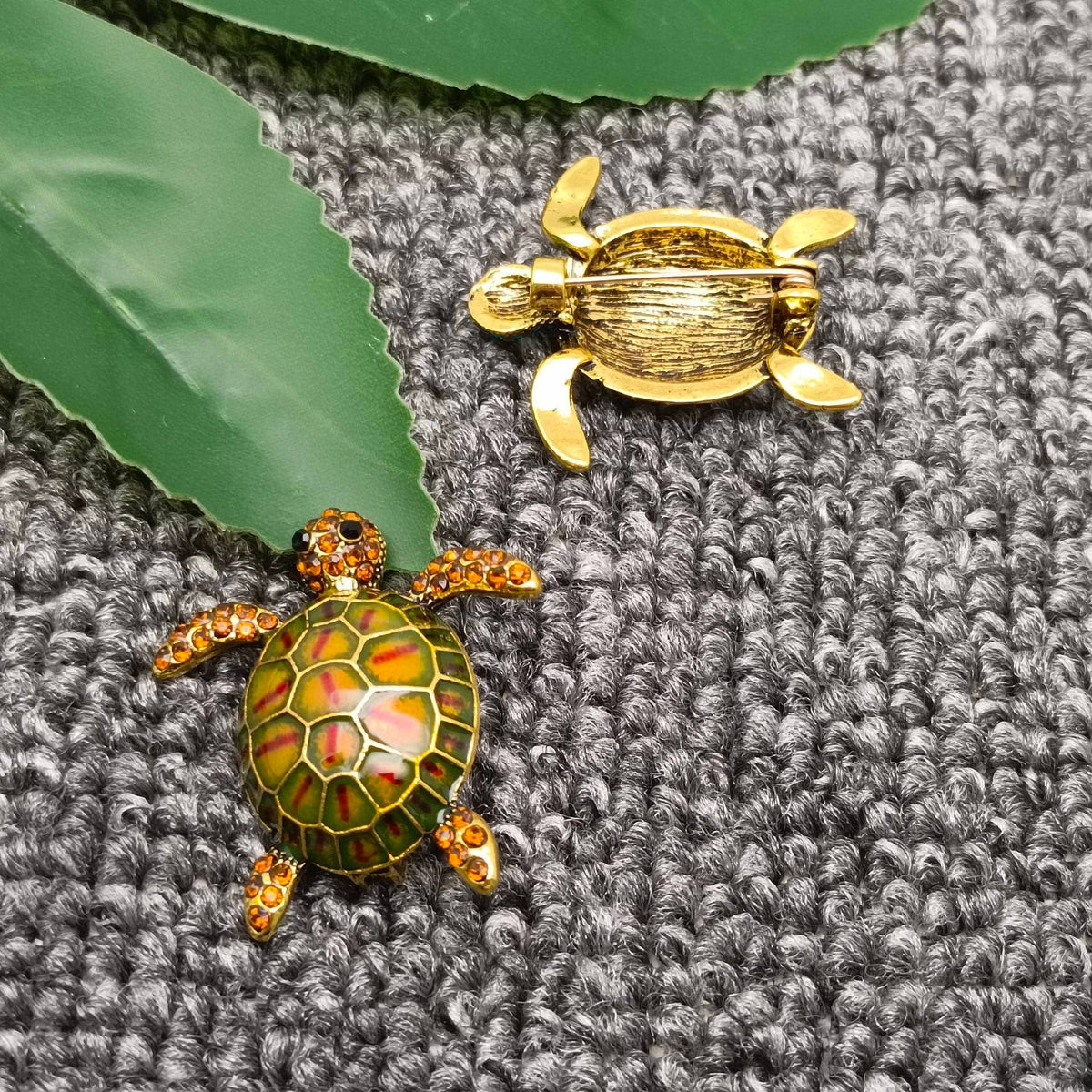 Enamel Turtle Brooch