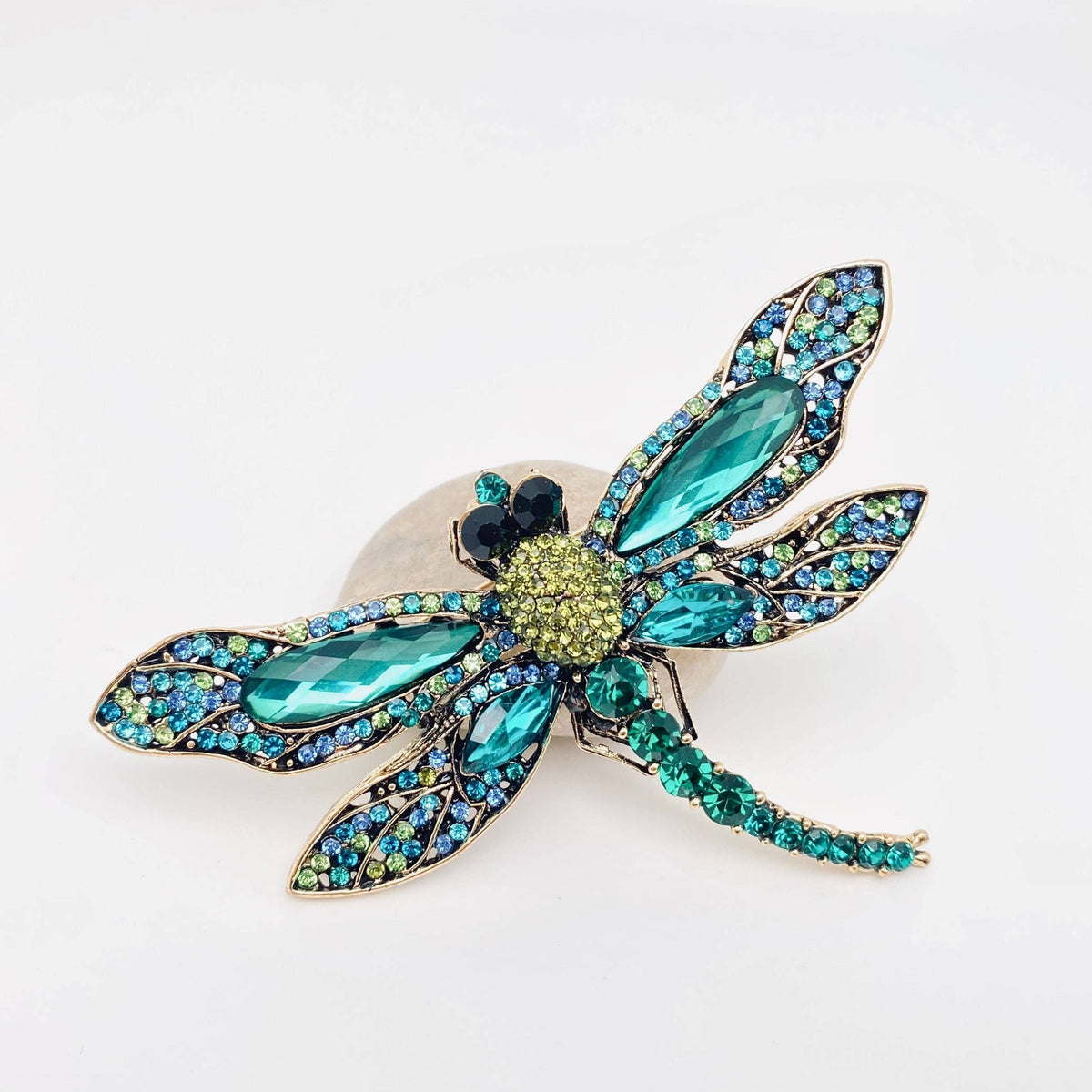 Rhinestone Glass Drill Dragonfly Brooch, Clothes Pin