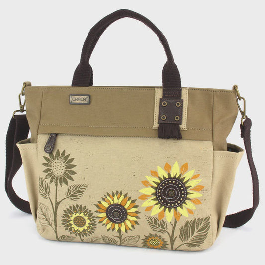 Canvas Print Pocket Tote - Sunflower