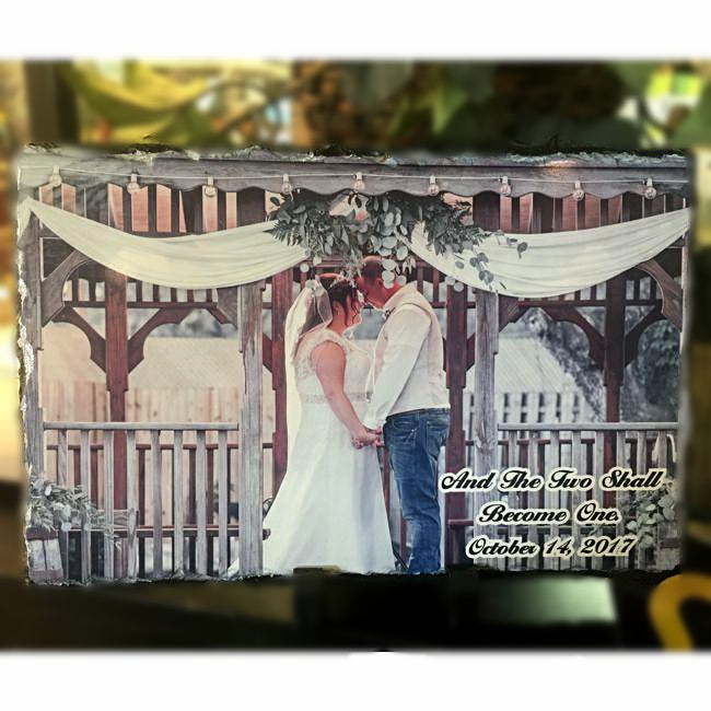 Wedding / Anniversary Slate Photo Plaques - Enchanted Memories, Custom Engraving & Unique Gifts
