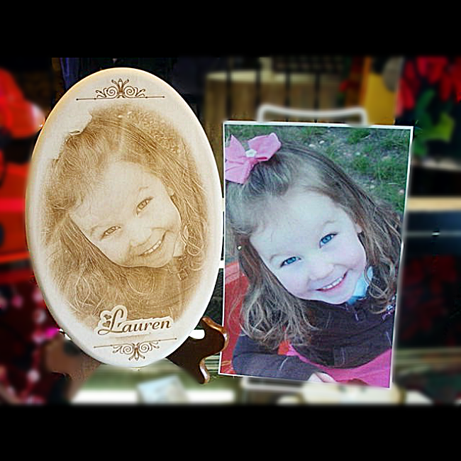 Engraved Wooden Oval Photo Plaques with your favorite picture! Custom Made for you by Enchanted Memories, Custom Engraving & Unique Gifts