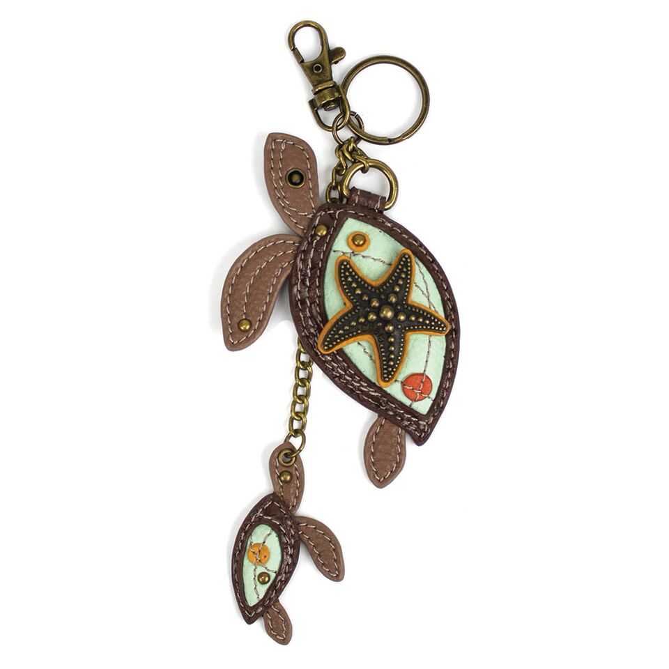 CHALA Two Turtles Key Fob, Purse Charm - Enchanted Memories, Custom Engraving & Unique Gifts