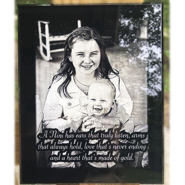 Baby Picture Etched Personalized Photo Plaque for Newborn | Enchanted Memories, Custom Engraving & Unique Gifts