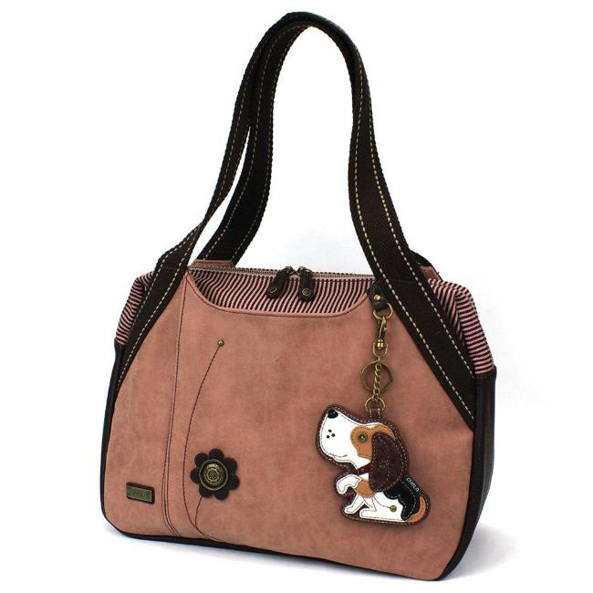 CHALA Bowling Bag Dusty Rose Beagle Dog Handbag Purse