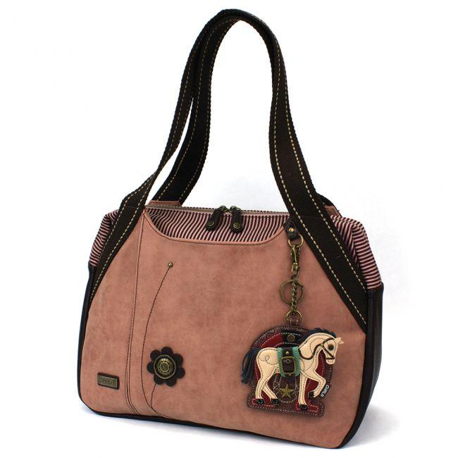 CHALA Bowling Bag Dusty Rose Horse Handbag Purse