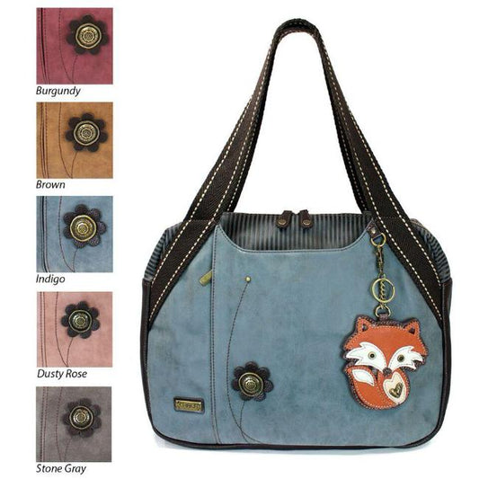 CHALA Bowling Bag Fox Indigo Blue Handbag Animal Themed Purse