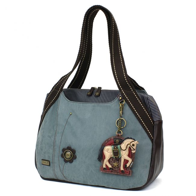 CHALA Bowling Bag Horse Indigo Blue Animal Themed Handbag Purse