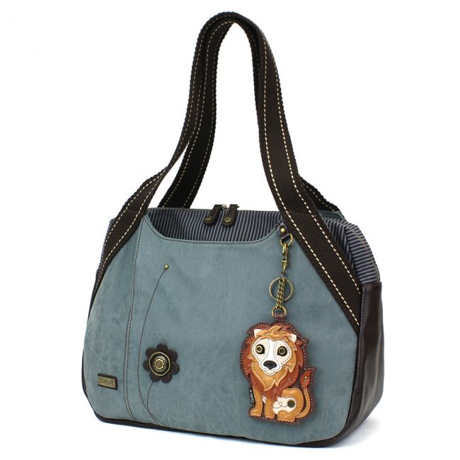 CHALA Bowling Bag Lion Handbag Animal Theme Purse Indigo Blue