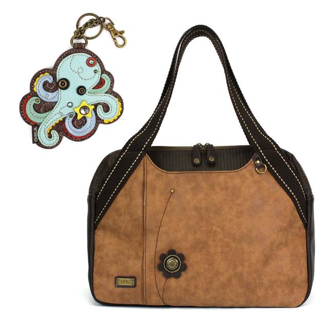 CHALA Bowling Bag Octopus Handbag Brown Purse | Enchanted Memories