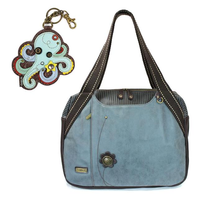 CHALA Bowling Bag Octopus Handbag Indigo Blue