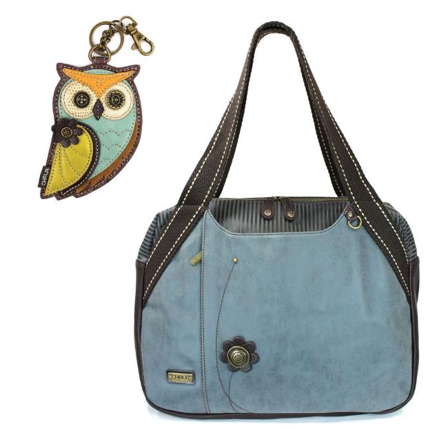 CHALA Bowling Bag Owl Handbag Animal Theme Owl Purse Blue