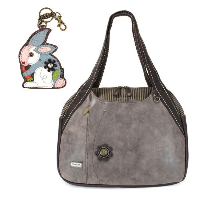 CHALA Bowling Bag Rabbit Handbag Stone Gray Animal Lovers Purse