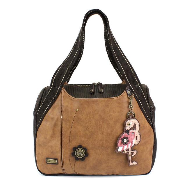 CHALA Brown Flamingo Handbag Animal Theme Handbag Purse