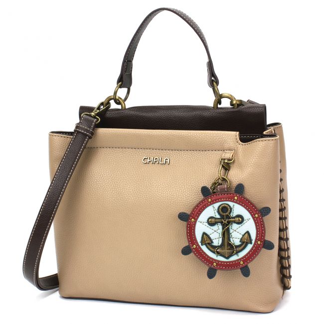 CHALA Charming Satchel Purse with Anchor is the perfect handbag for nautical lovers and those that love the ocean and sea.