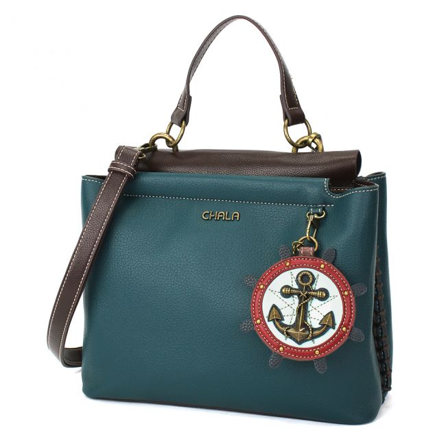 CHALA Charming Satchel Purse with Anchor is the perfect handbag for nautical lovers and those that love the ocean and sea.