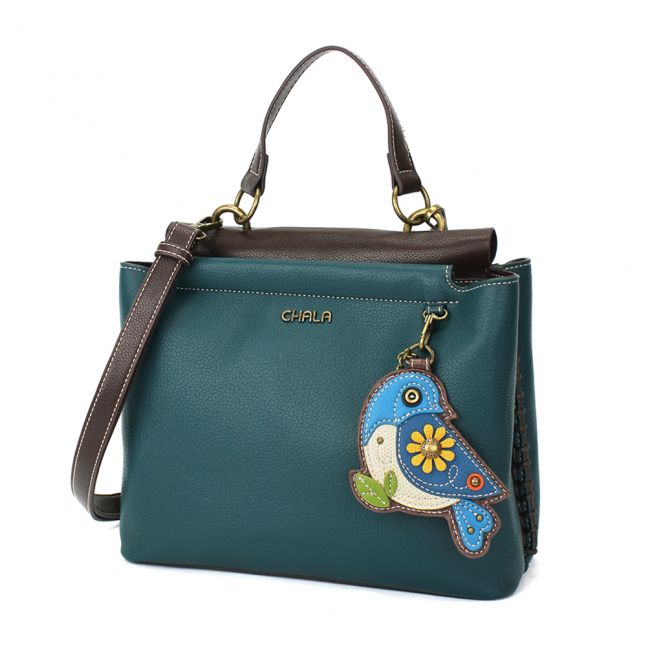 CHALA Charming Satchel Bluebird handbag purse is perfect for all bird lovers and is the perfect gift for those in search for the perfect shoulder bag