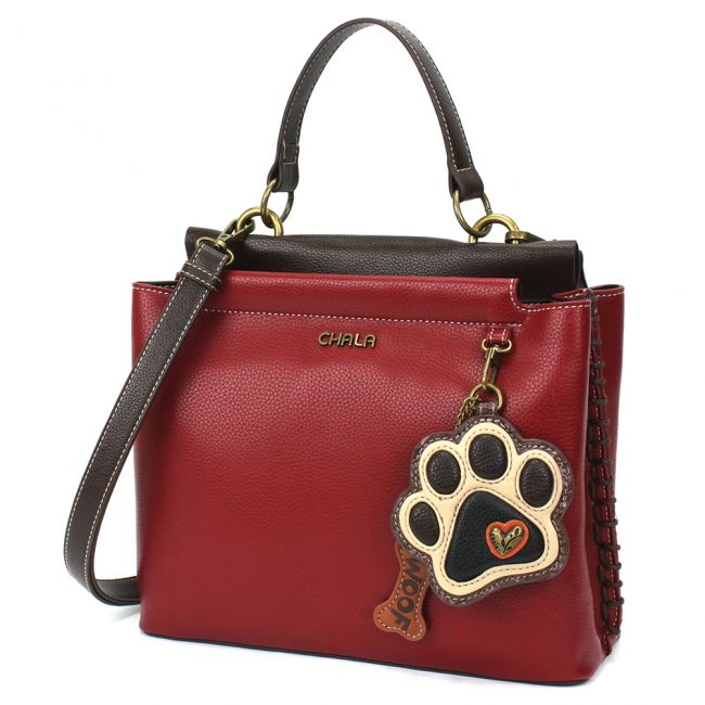 CHALA Charming Satchel Dog Paw Print Handbag perfect dog lovers purse paw print 