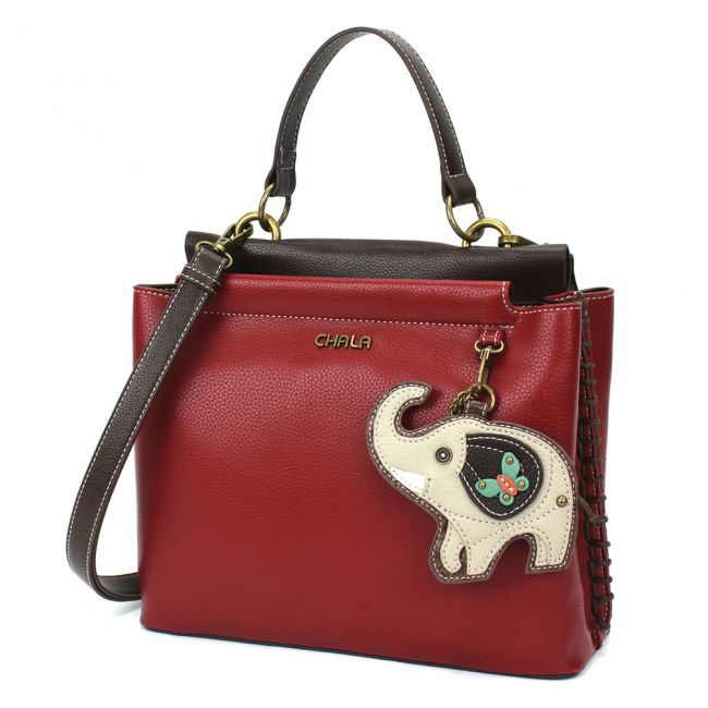 Chala Charming Satchel Elephant Handbag is the perfect purse for any elephant lover. Animal themed purse for animal lovers.