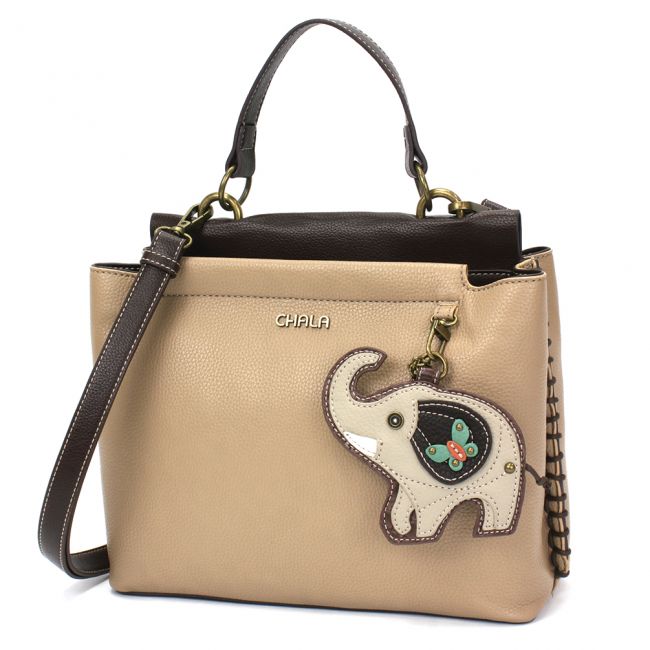 Chala Charming Satchel Elephant Handbag is the perfect purse for any elephant lover. Animal themed purse for animal lovers.