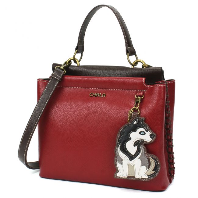CHALA Charming Satchel Husky Handbag is the perfect purse gift for Siberian Husky and dog lovers