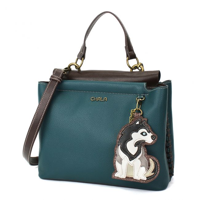 CHALA Charming Satchel Husky Handbag is the perfect purse gift for Siberian Husky and dog lovers